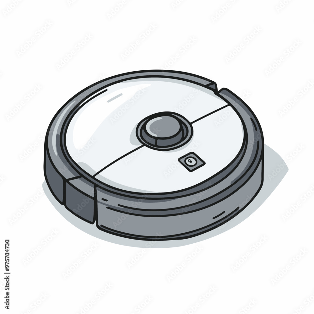 Vector Illustration of a Robot Vacuum Cleaner Vector Illustration of a Robot Vacuum Cleaner