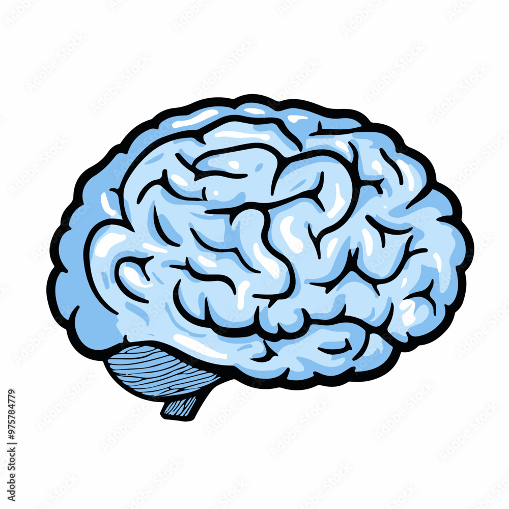 Vector Illustration of a Blue Brain Design Vector Illustration of a Blue Brain Design