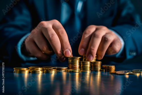 hands with coins, wealth concept