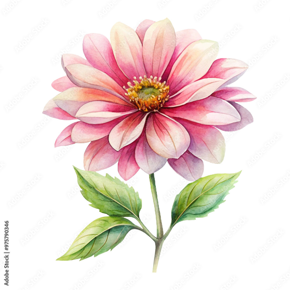Obraz premium pink dahlia isolated on white background