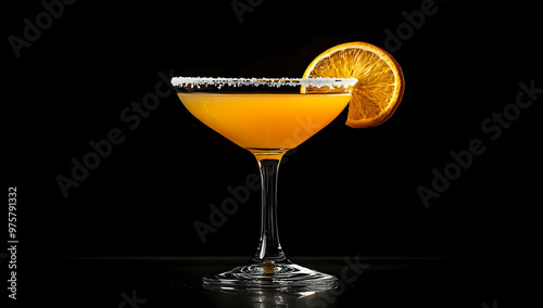 A refreshing orange cocktail garnished with a slice, perfect for summer gatherings and vibrant celebrations. photo