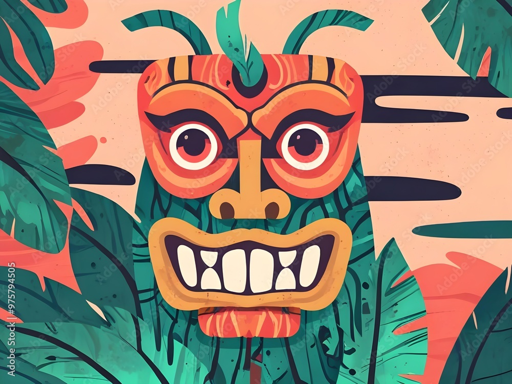 Tiki Mask Illustration Tiki Mask Illustration
