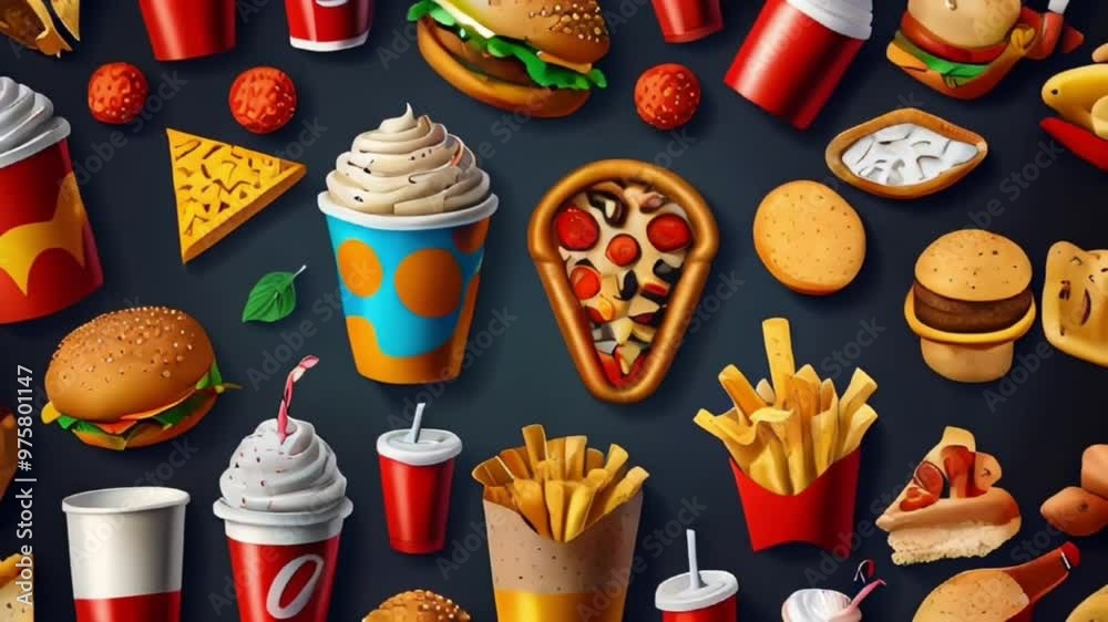 set of different foods 
