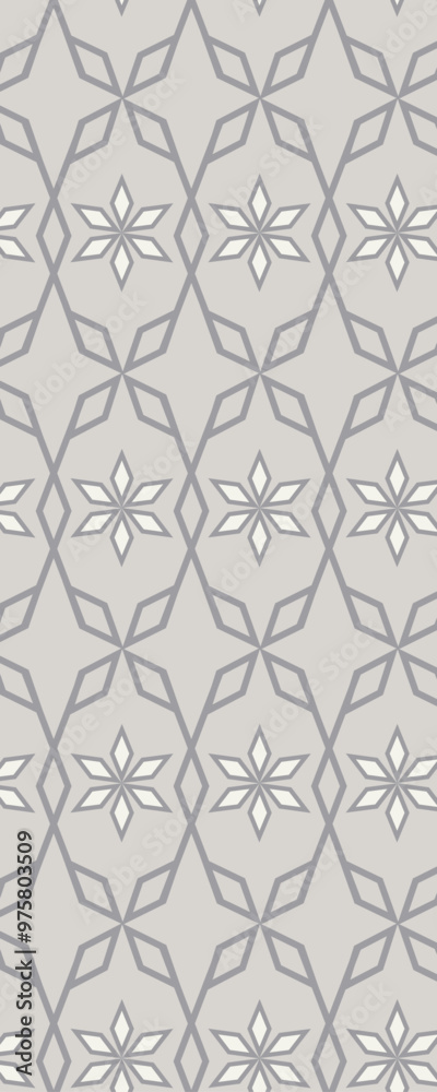 A geometric pattern featuring hexagonal shapes and floral motifs in muted gray tones, suitable for backgrounds or textile designs. A geometric pattern featuring hexagonal shapes and floral motifs in muted gray tones, suitable for backgrounds or textile designs.