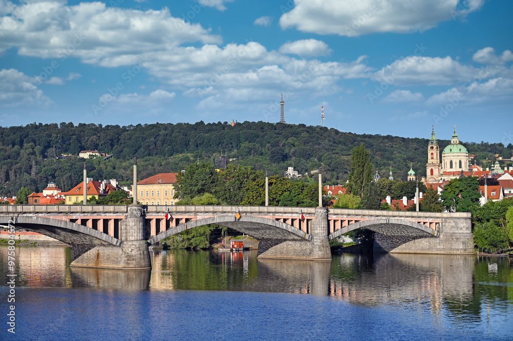 Manes bridge on Vltava river in Prague Czech republic Manes bridge on Vltava river in Prague Czech republic