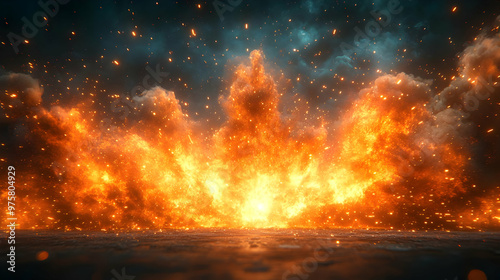 Fiery Explosion - 3D Illustration