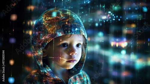 Wallpaper Mural 仮想空間子供女性九Generative AI Torontodigital.ca
