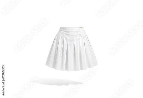 Blank white women mini skirt mockup, front view photo