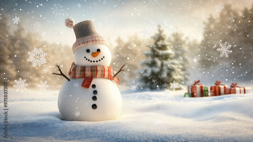 Obraz premium snowman in the snow
