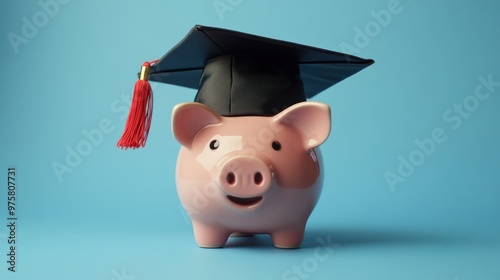 piggy bank and graduation cap