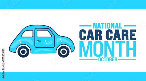 Car Care Month background or banner design template is observed every year in October. Holiday concept. Template for card, poster, placard, template. eps 10