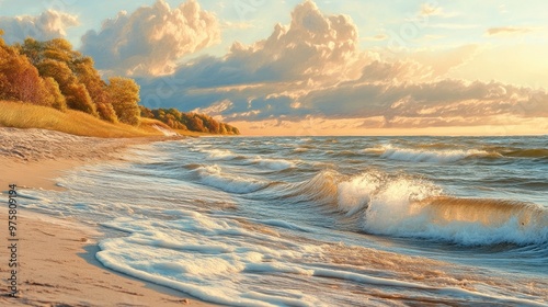 Golden Hour by the Seashore