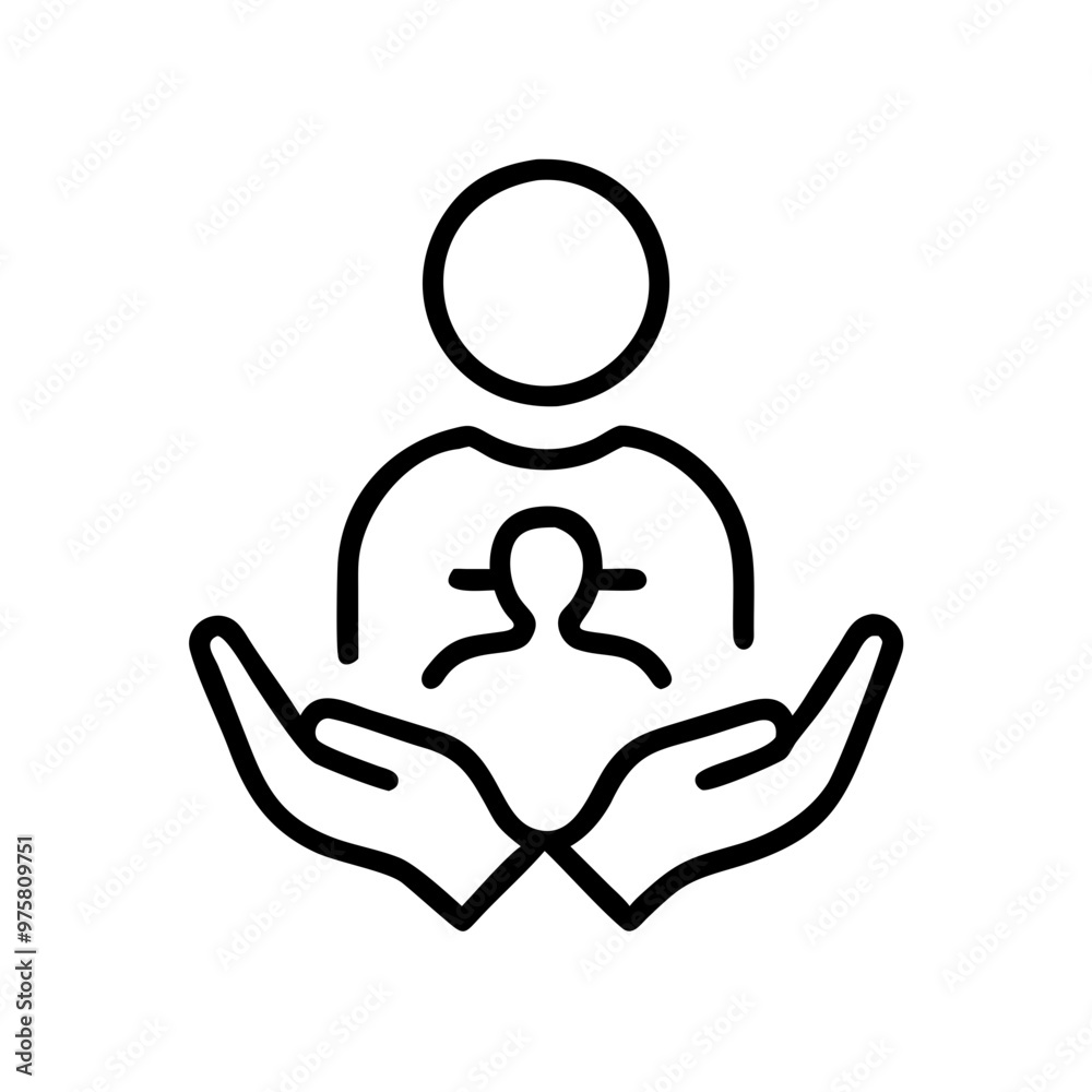 Minimalist Black and White Outline Icon Representing Disability Rights Minimalist Black and White Outline Icon Representing Disability Rights