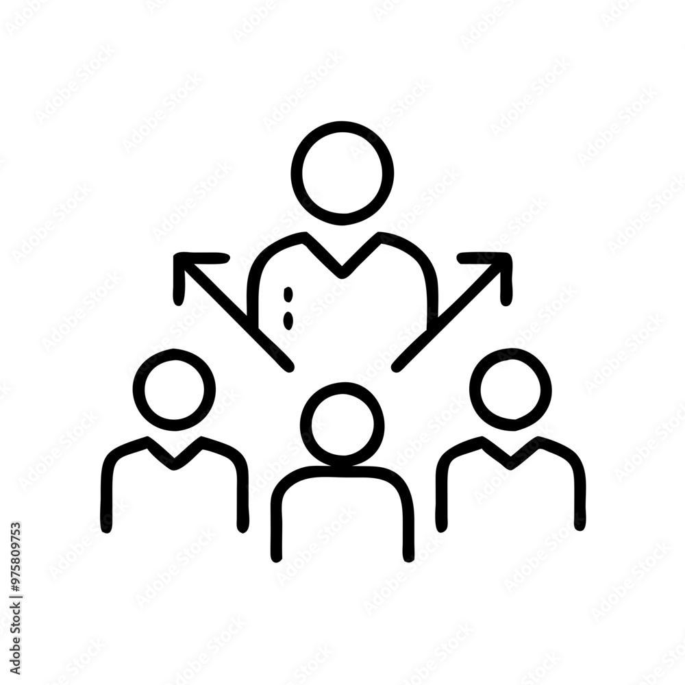 Minimalist Black and White Outline Icon Representing Disability Leadership Minimalist Black and White Outline Icon Representing Disability Leadership