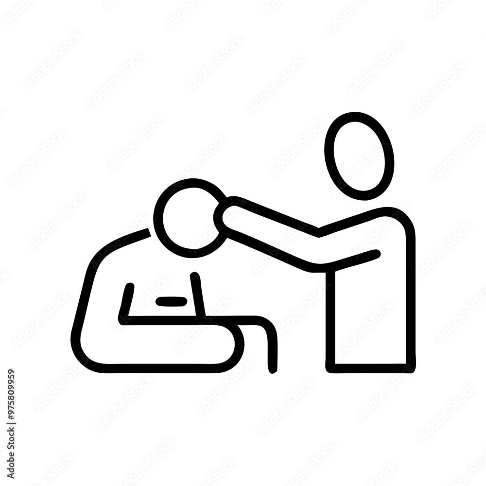 Minimalist Black and White Outline Icon of Occupational Therapy Minimalist Black and White Outline Icon of Occupational Therapy