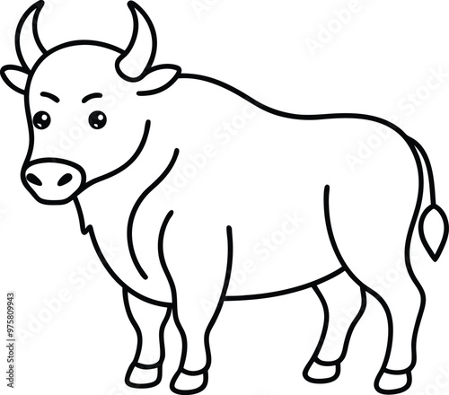 A cow logo icon line art vector illustration