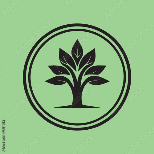 Modern Minimalist leafy logotype design icon for branding 