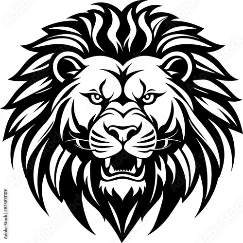  Lion head icon isolated on white background photo