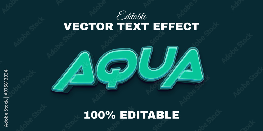 Obraz premium Aqua editable text effect headline title