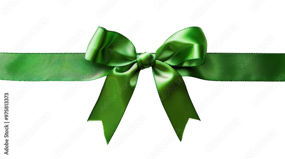 Green ribbon and bow transparent background Green ribbon and bow transparent background