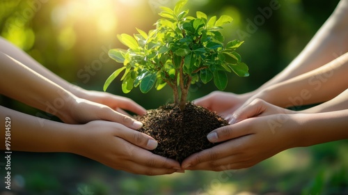 A team is holding a tree shoot photo