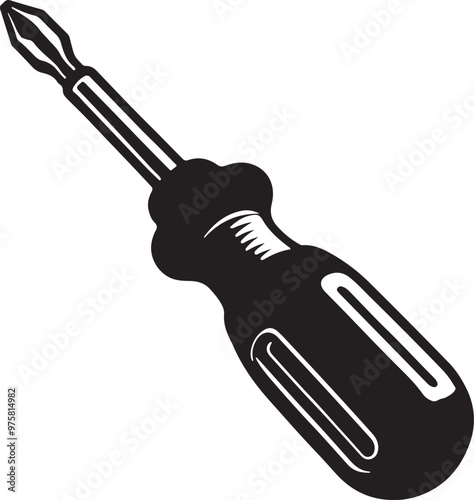 Screwdriver silhouette vector without background