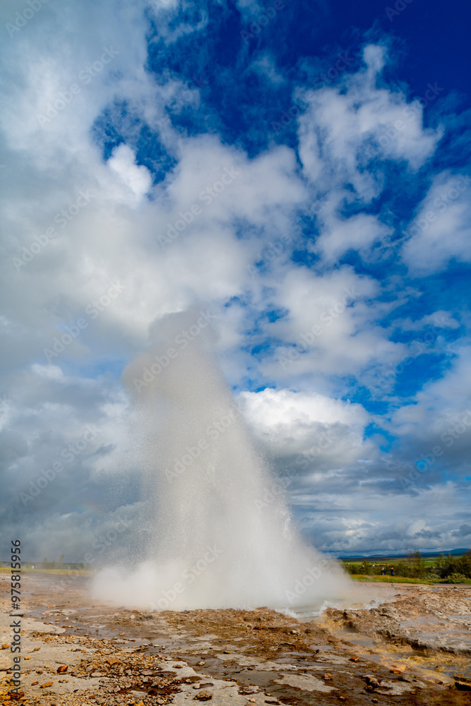 spectacular geyser in action in Iceland spectacular geyser in action in Iceland