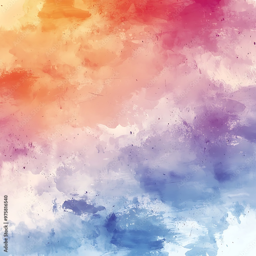 Obraz premium Abstract Watercolor Background with Blue Purple Pink and Orange Colors