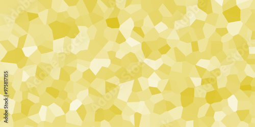 Yellow and white abstract broken glass geometric retro tiles seamless patter crystalize isolated decorative quartz vintage background.