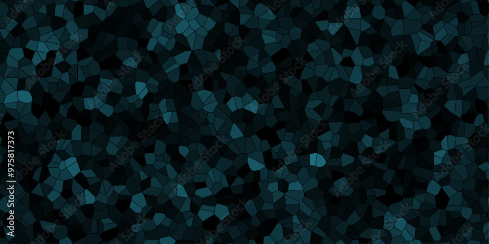 Blue and black abstract voronoi diagram retro tiles pattern broken glass geometric shapes crystalize quartz seamless pattern vintage vector background. Blue and black abstract voronoi diagram retro tiles pattern broken glass geometric shapes crystalize quartz seamless pattern vintage vector background.