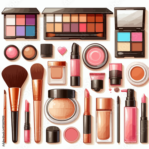 A collection of makeup products including lipsticks