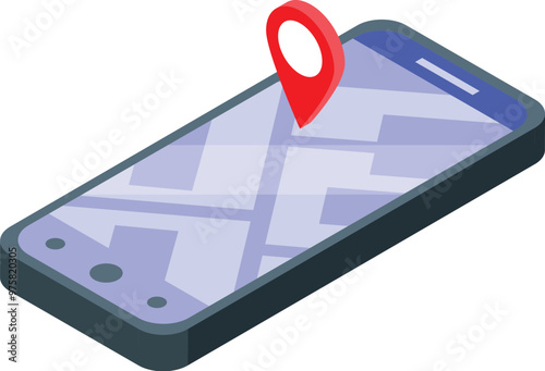 Smartphone showing location pin on city map app, delivering navigation info