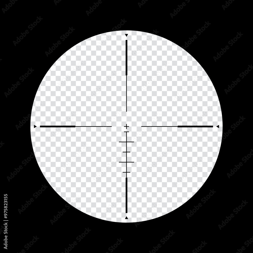 Realistic sniper scope crosshairs view. sniper sight with measurement marks. sniper scope template isolated on transparent background. rifle optical sight. Realistic sniper scope crosshairs view. sniper sight with measurement marks. sniper scope template isolated on transparent background. rifle optical sight.