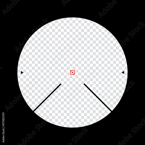 Realistic sniper scope crosshairs view. sniper sight with measurement marks. sniper scope template isolated on transparent background. rifle optical sight.