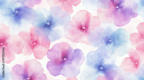 “Sweet floral watercolor seamless pattern in soft pastel colors, perfect for beauty products or other uses. Delicate and elegant, ideal for creating a gentle and feminine aesthetic.”