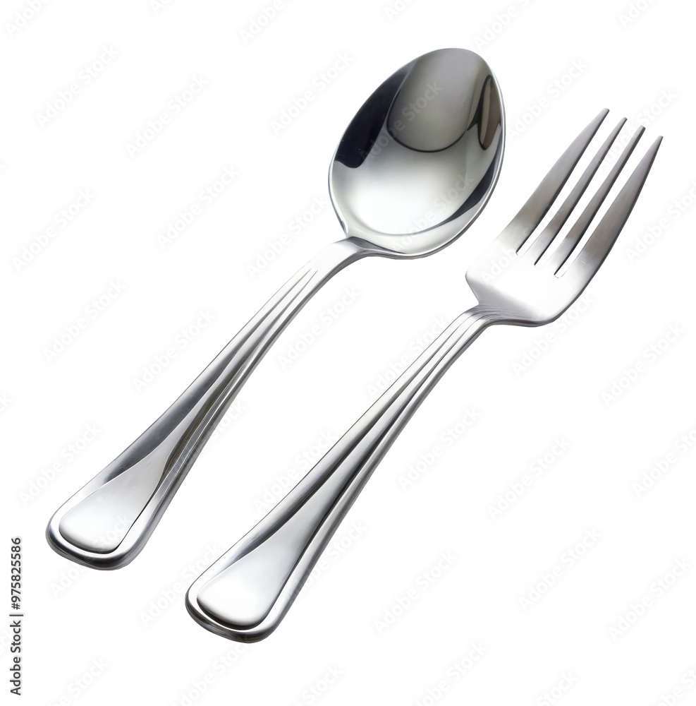 stainless spoon and fork isolated on transparent background stainless spoon and fork isolated on transparent background