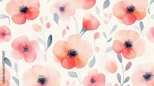 “Sweet floral watercolor seamless pattern in soft pastel colors, perfect for beauty products or other uses. Delicate and elegant, ideal for creating a gentle and feminine aesthetic.”