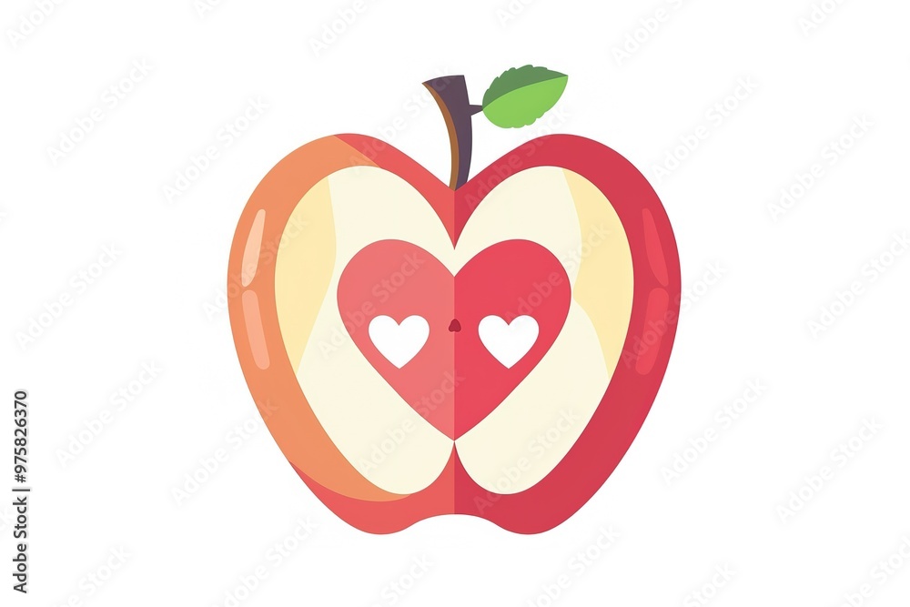 Fototapeta premium Apple set half in section fruit food products fall garden