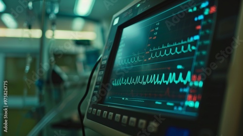 Wallpaper Mural The Monitor in the Emergency Room Displaying Slow Heart Rate Data Torontodigital.ca