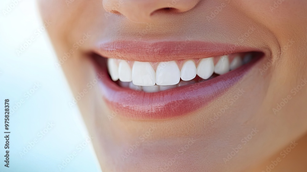 Fototapeta premium A woman with a white smile showing her teeth