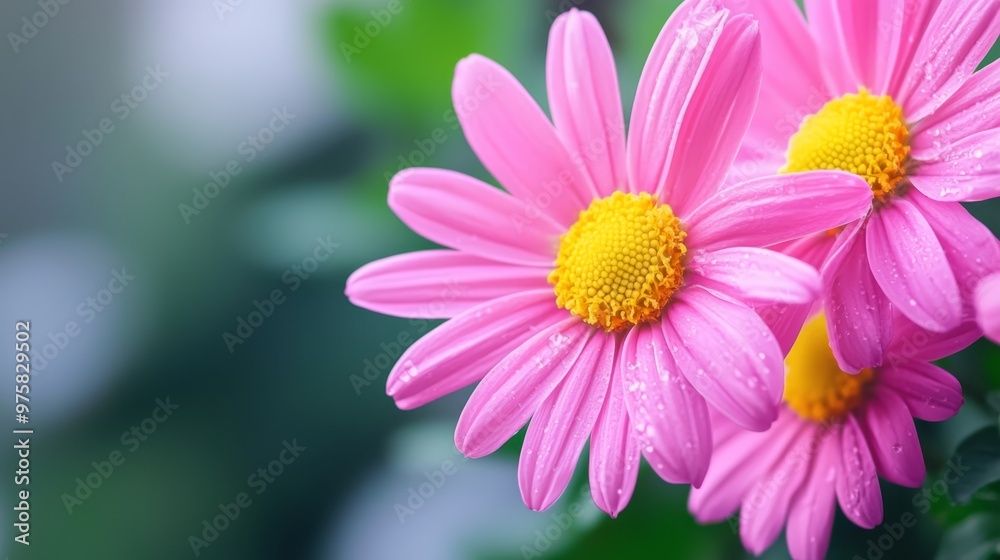 A few pink blooms atop a verdant field of grass, surrounded by a lush canopy of green leaves, against a softly blurred backdrop A few pink blooms atop a verdant field of grass, surrounded by a lush canopy of green leaves, against a softly blurred backdrop