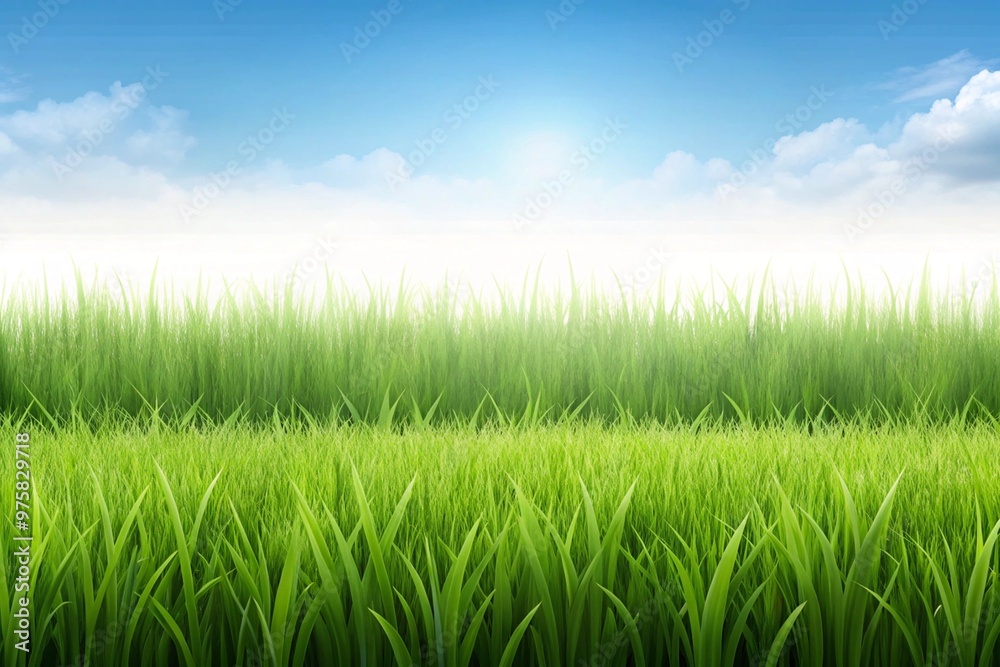 Fototapeta premium green grass and blue sky