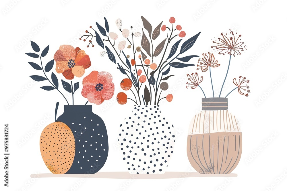 Set of cute colorful hand drawn flower pots. Flat style, doodle home plants. Botany hand drawn illustrations of gardening. Urban jungle. Spring time. Natural trendy home decor Set of cute colorful hand drawn flower pots. Flat style, doodle home plants. Botany hand drawn illustrations of gardening. Urban jungle. Spring time. Natural trendy home decor