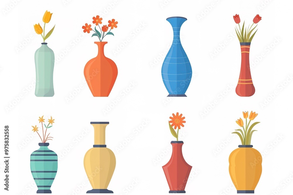Set of cute colorful hand drawn flower pots. Flat style, doodle home plants. Botany hand drawn illustrations of gardening. Urban jungle. Spring time. Natural trendy home decor Set of cute colorful hand drawn flower pots. Flat style, doodle home plants. Botany hand drawn illustrations of gardening. Urban jungle. Spring time. Natural trendy home decor