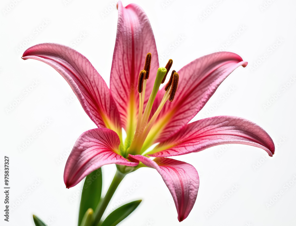 Naklejka premium Lily flower on a white background.