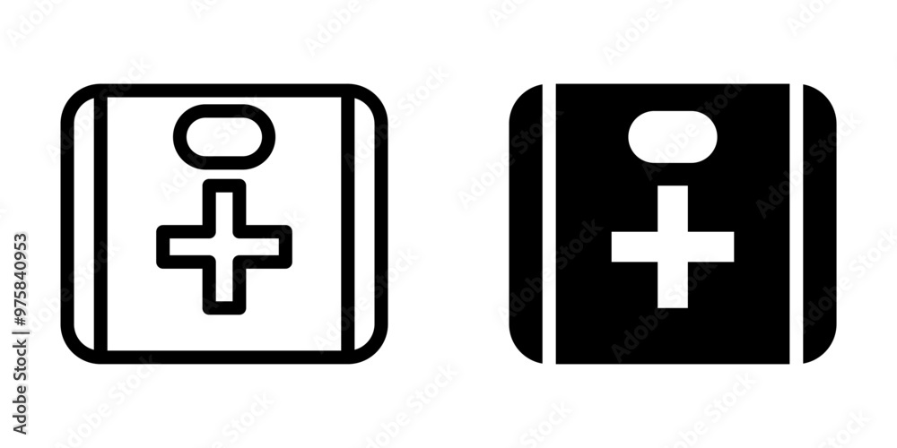 Illustration Vector graphic of aid first box icon template Illustration Vector graphic of aid first box icon template