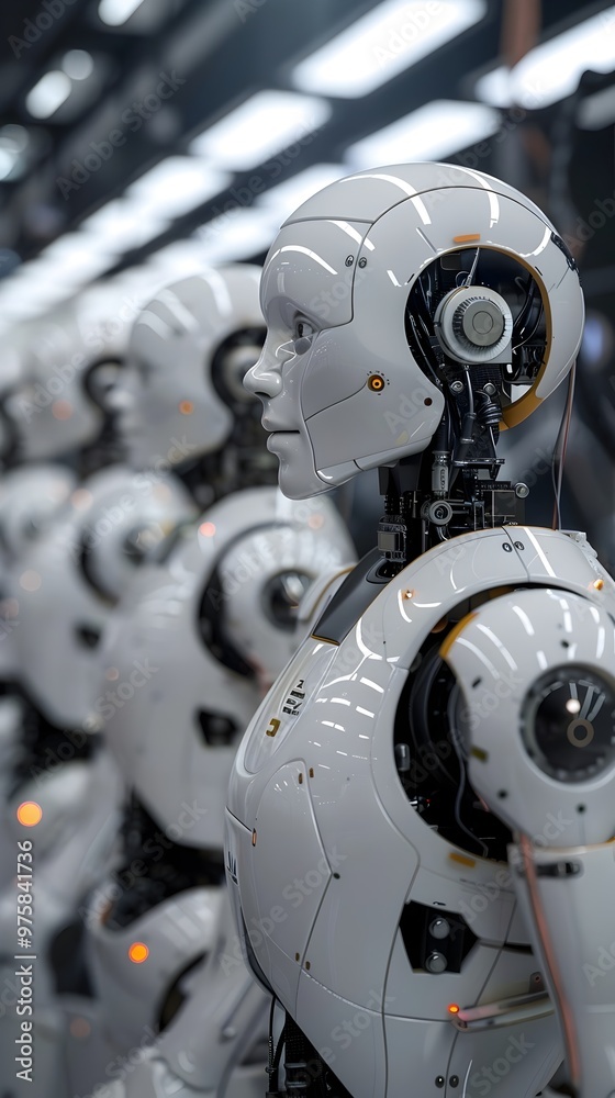 Fototapeta premium High Tech Robotic Factory Promoting Efficient and Precise Manufacturing