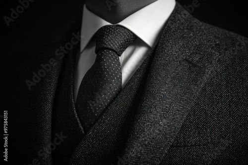 Close-up of a Man's Suit and Tie