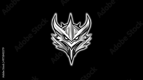 Fierce Silver Mascot Logo with Dynamic Burn Effect Animation