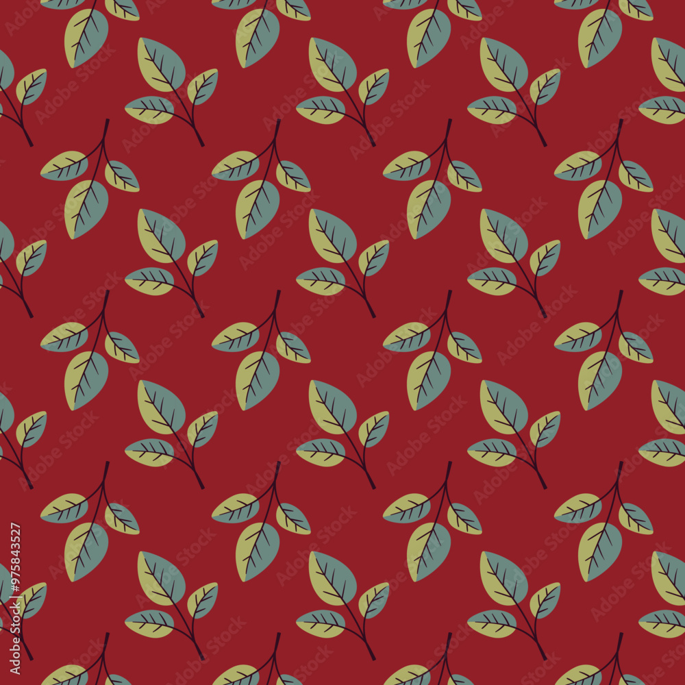 Hand drawn floral pattern vector design. Simple ornament with plant and leaf. Hand drawn floral pattern vector design. Simple ornament with plant and leaf.